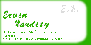 ervin mandity business card